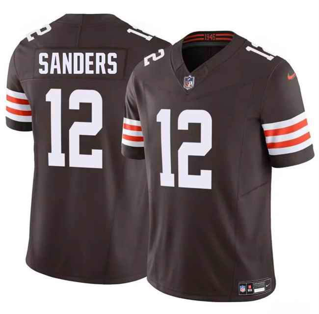 Men's Cleveland Browns #12 Shedeur Sanders Brown 2025 Draft F.U.S.E. Vapor Limited Stitched Football Jersey
